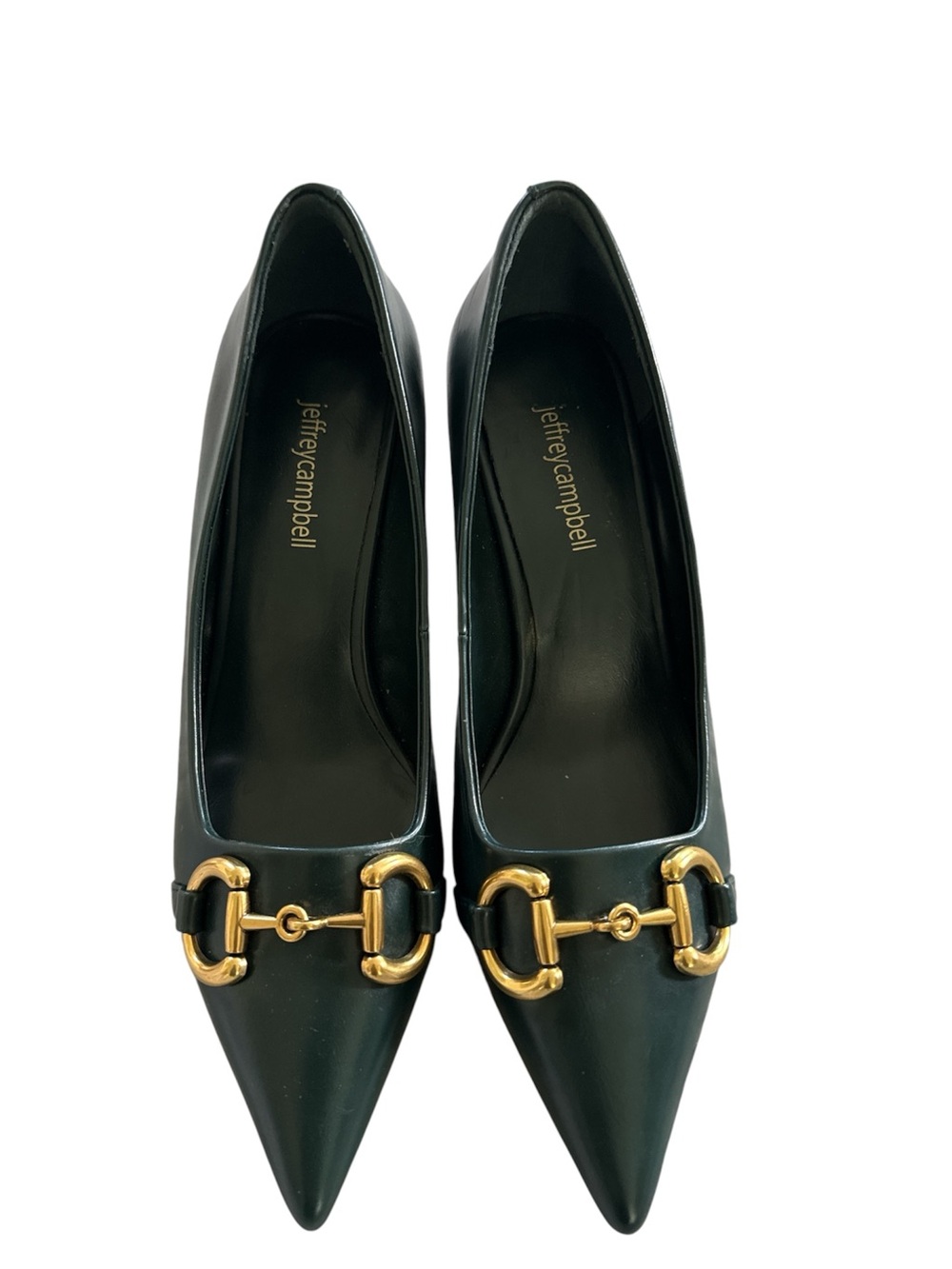 Jeffrey Campbell Happy Hour Pointed Toe Pumps with Gold Horsebit